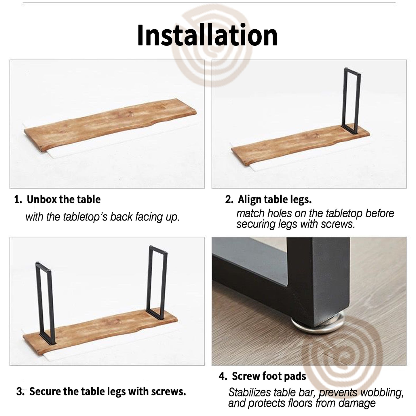 Natural Edge Table Bar- Solid Wood, No Splicing Bartop