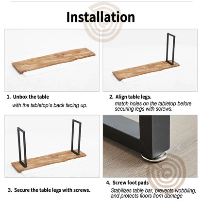 Natural Edge Table Bar- Solid Wood, No Splicing Bartop